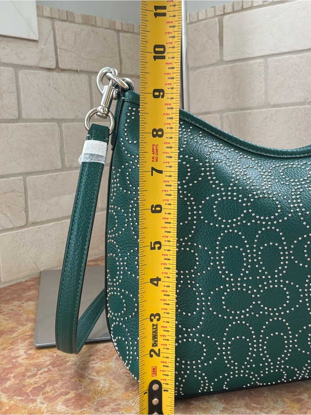 Coach Laurel Shoulder Bag. Emerald Green w/Signature Rivets NWT - Picture 9 of 10